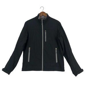 Eddie Bauer Black Softshell Jacket Men's Size Small Fleece Lined Full Zip